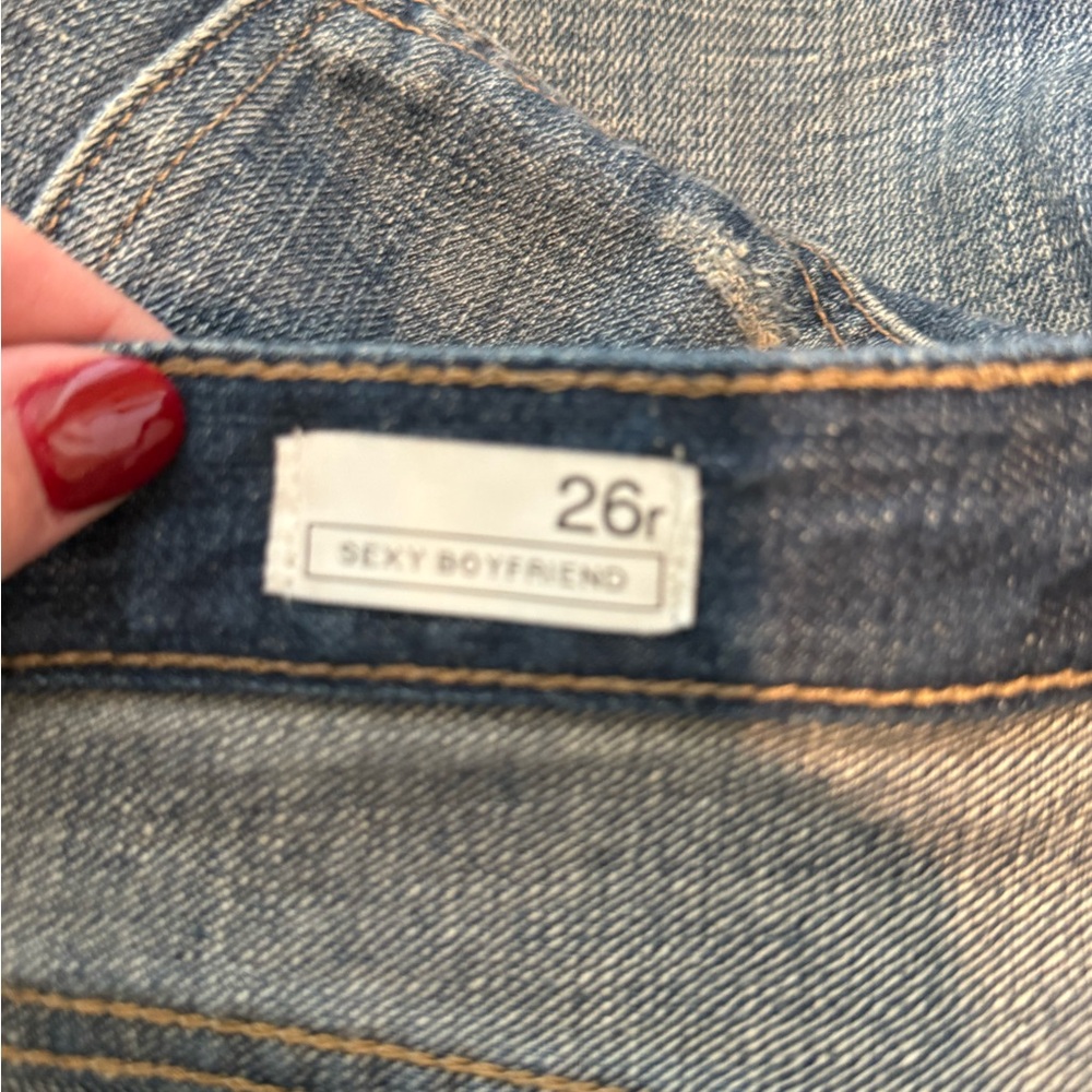 GAP Women's Sexy Boyfriend Jeans in Distressed Blue - Picture 5 of 6